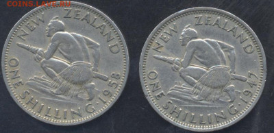 Новая Зеландия 1 шиллинг 1947 г.   3.06.2025 г. 22 -00 МСК. - Зеландия шиллинг1