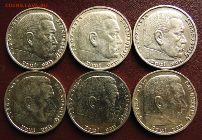 Германия. 5 марок 1938 A, D, E, F, G, J. - 1938.JPG