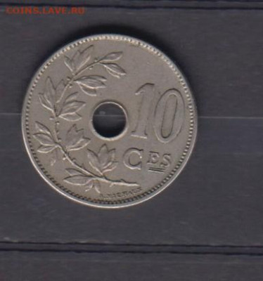 Бельгия 1905 10 сантимов надп н до 08 06 - 29а