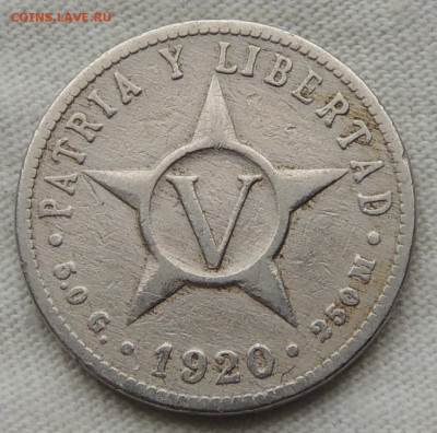 Куба 5 сентаво 1920 до 8.06.2025 - Куба 5 сентаво 1920.JPG