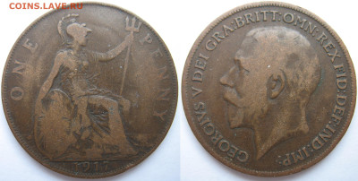 Великобритания 1 пенни 1917 г. До 05.06.25 - Англия 1 пенни 1917.JPG