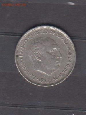 Испания 1957(59) 25 песет до 09 06 - 53а