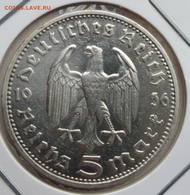 Германия 5 рейхсмарок 1936 D Гинденбург, до 12.06 22:00 мск - 3