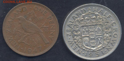 2 кроны 1951 г. 9.06.2025 г. 22 -00 МСК. - Зеландия пенни1