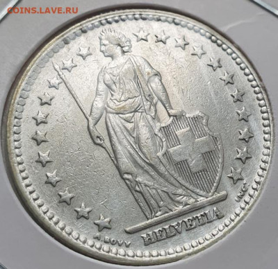 Швейцария 2 франка 1943г, до 12.06 22:00 мск - 2