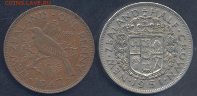 Новая Зеландия 1 пенни 1947 г. 13.06.2025 г. 22 -00 МСК. - Зеландия пенни