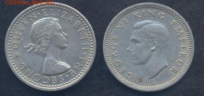 Новая Зеландия 3 пенса 1947 г.   13.06.2025 г. 22 -00 МСК. - Зеландия 3 пенса1