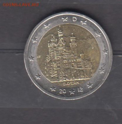 ФРГ 2012 2 евро Бавария (J) до 16 06 - 10а
