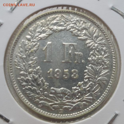 Швейцария 1 франк 1953г, до 19.06 22:00 мск - 3