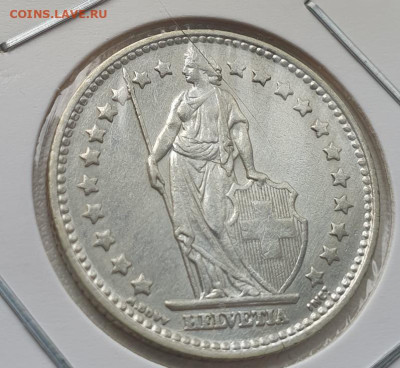 Швейцария 1 франк 1953г, до 19.06 22:00 мск - 2