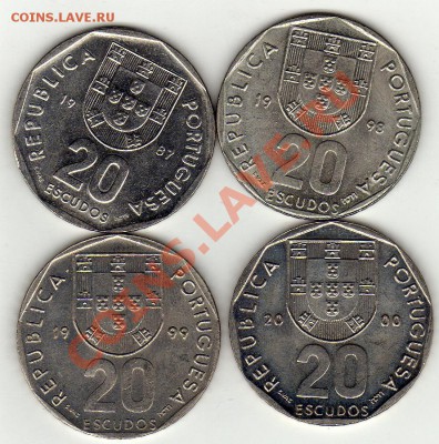 ПОРТУГАЛИЯ 20 ЭСКУДО 1987-2000 (4ШТ.) ДО 16.02.12-22 (1532) - img152
