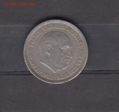 Испания 1957(69) 5 песет до 20 06 - 75а