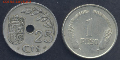 Испания 25 центимес 1937 г. 19.06.2025 г. 22 -00 МСК. - Испания