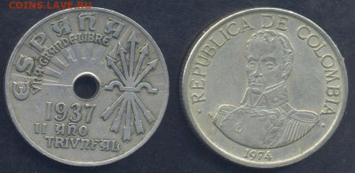 Испания 25 центимес 1937 г. 19.06.2025 г. 22 -00 МСК. - Испания1