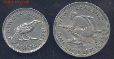 Новая Зеландия 6 пенсов 1961 г. 19.06.2025 г. 22 -00 МСК. - Н.З. 6 пенсов
