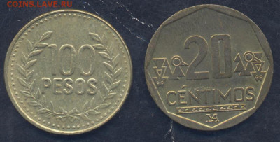 Колумбия 100 песо 2010 г.    19.06.2025 г. 22 -00 МСК. - Перу1