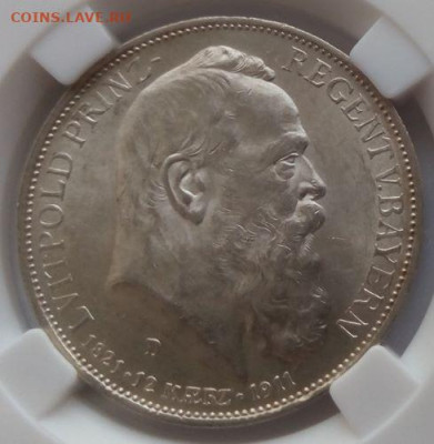 3 марки 1911 Луитпольд в слабе - до 23.06 - Луитпольд - 3