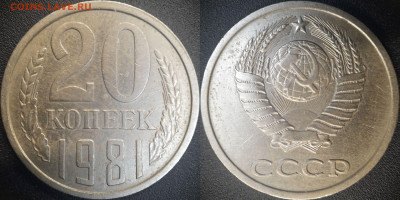20 коп  1981 годы (4 разновидности)  до 22:00, 26.06.25 - 20к-1981-4