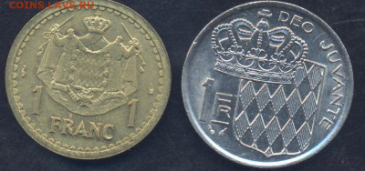 Монако 1 франк 1975 г. 23.06.2025 г. 22 -00 МСК. - Монако