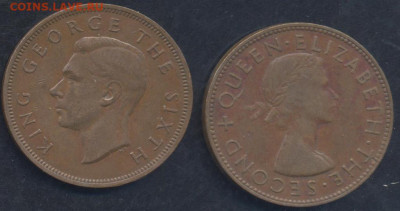 Новая Зеландия 1 пенни 1953 г.  23.06.2025 г. 22 -00 МСК. - Н. Зеландия  пенни1