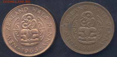 2 пенни 1965 г. 23.06.2025 г. 22 -00 МСК. - Н. Зеландия полпенни