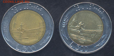 Италия 500 лир 1986 г.  26.06.2025 г. 22 -00 МСК. - Италия