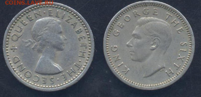 Новая Зеландия 3 пенса 1953 г.  26.06.2025 г. 22 -00 МСК. - Н.Зеландия  3 пенса1
