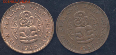 2 пенни 1952 г.  26.06.2025 г. 22 -00 МСК. - Н.Зеландия полпенни