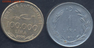 Турция 1 лира 1971 г.  26.06.2025 г. 22 -00 МСК. - Турция
