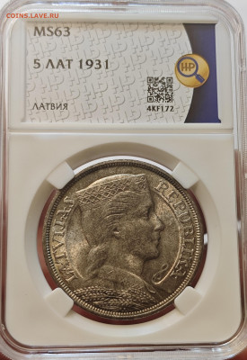 5 лат 1931 Латвия слаб ННР MS 63 до 29.06 22:00 - IMG_20250624_222008