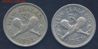 Новая Зеландия 3 пенса 1957 г. 30.06.2025 г. 22 -00 МСК. - Зеландия 3 пенса1