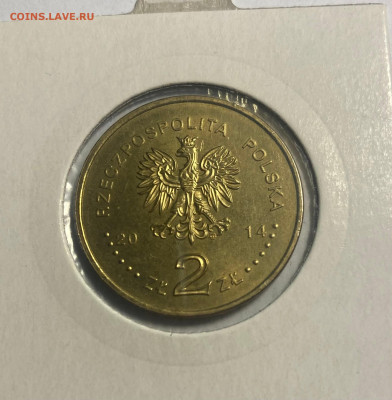 2 злотых, 2014г., Польша, лыжи, до 06.07.25г. - 2зл лы