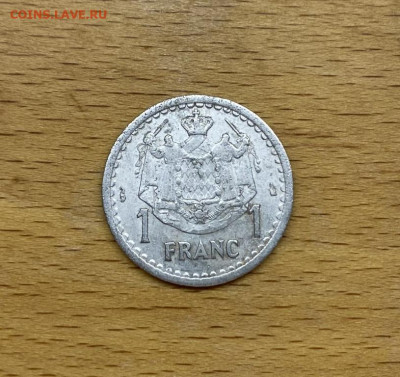 Монако 1 франк 1943 Принц Луи II - monako_1_frank_1943_princ_lui_ii