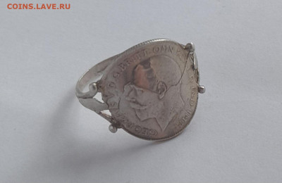 Серебряный перстень из монеты соверен 1914. Георг V. Оценка. - 20250702_154356