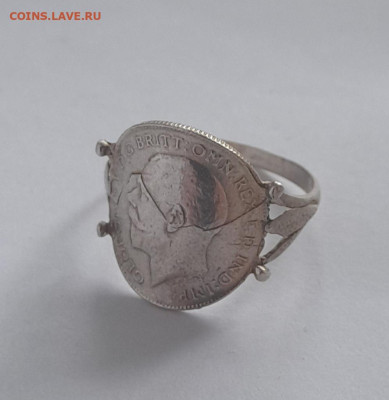 Серебряный перстень из монеты соверен 1914. Георг V. Оценка. - 20250702_154408