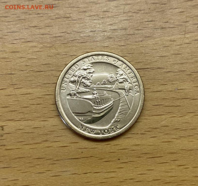 США 1$ доллар 2023 двор D Американские Инновации Нью-Йорк - ssha_1_dollar_2023_dvor_d_amerikanskie_innovacii_nju_jork_eri_kanal_unc