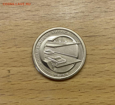 США 1$ доллар 2021 двор D Вирджиния Мост-тоннель - ssha_1_dollar_2021_dvor_d_amerikanskie_innovacii_virdzhinija_most_tonnel_cherez_chesapikskij_zaliv_unc