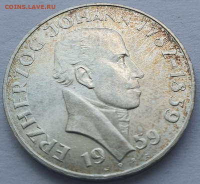 Австрия 25 шил. 1959г, Баптиста, до 10.07 22:00 мск - 2