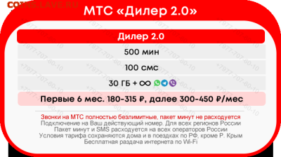 Выгодные непубличные тарифы: МТС, Билайн, Мегафон, Теле2 - mts_diler