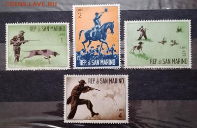 Сан-Марино Охота 1962 до 17.07. - м-почта_Сан-Марино-1962_охота_нпс-4шт