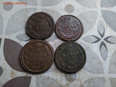 2 копейки 1814, 1816, 1821, 1823 все КМ др 17.07.2025 - 4дв (23)