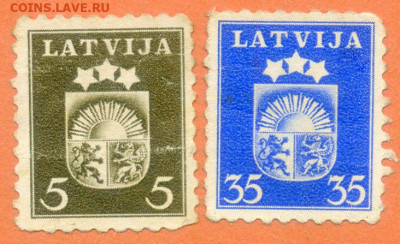 Латвия стандарт 1940 марки 2 шт. до 19.07. - м-почта_Латвия-1940_герб-2шт