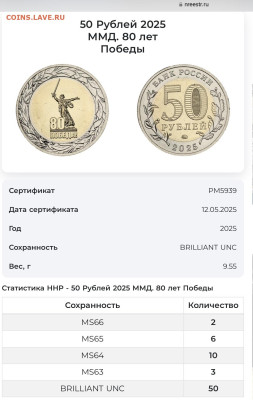 50 Рублей 2025. Биметалл. 80 ЛЕТ ПОБЕДЫ ММД - IMG_4978