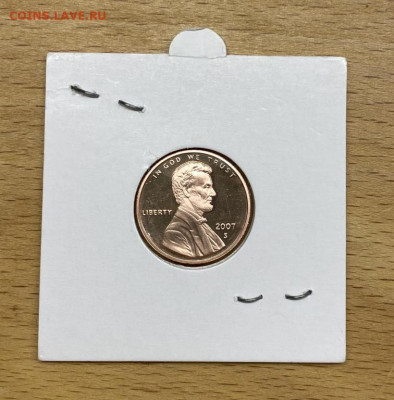США 1 цент 2007 S Линкольн Пруф Proof из набора редкий - ssha_1_cent_2007_s_linkoln_pruf_proof_iz_nabora_redkij