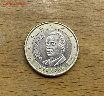биметалл Испания 1 евро 2008 Хуан Карлос I - bimetall_ispanija_1_evro_2008_khuan_karlos_i