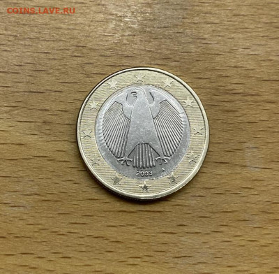 биметалл Германия 1 евро 2003 Герб двор А A - bimetall_germanija_1_evro_2003_gerb_dvor_a_a
