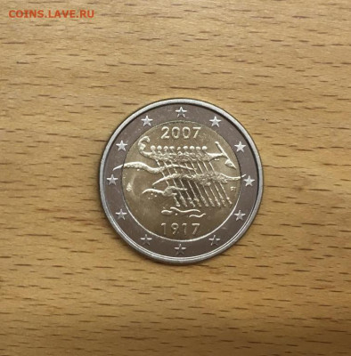 биметалл Финляндия 2 евро 2007 90 лет независимости Финлянди - bimetall_finljandija_2_evro_2007_90_let_nezavisimosti_finljandii
