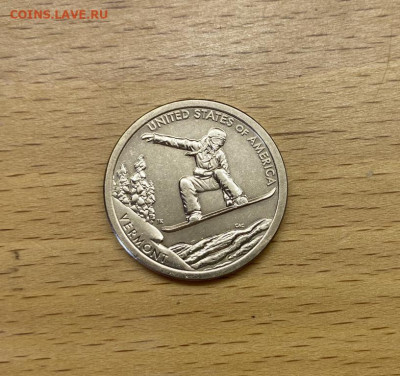 США 1$ доллар 2022 двор D Инновации Вермонт Сноуборд - ssha_1_dollar_2022_dvor_d_amerikanskie_innovacii_vermont_snoubord_sport_unc