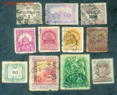 Венгрия марки 11 шт. до 1.08. - марки-почта_Венгрия_1924-53_11шт_гаш