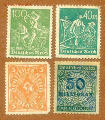 Веймар чистые марки 4 шт. до 1.08. - марки-почта_Германия-Веймар_1921-23_4шт